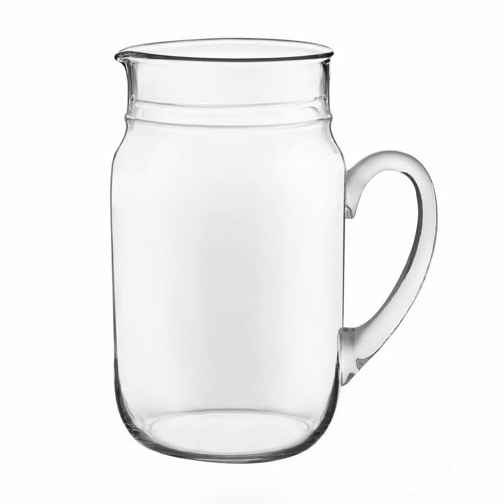 Libbey 82 oz. Clear Glass Drinking Jar Pitcher, Hand-Blown Rustic Design