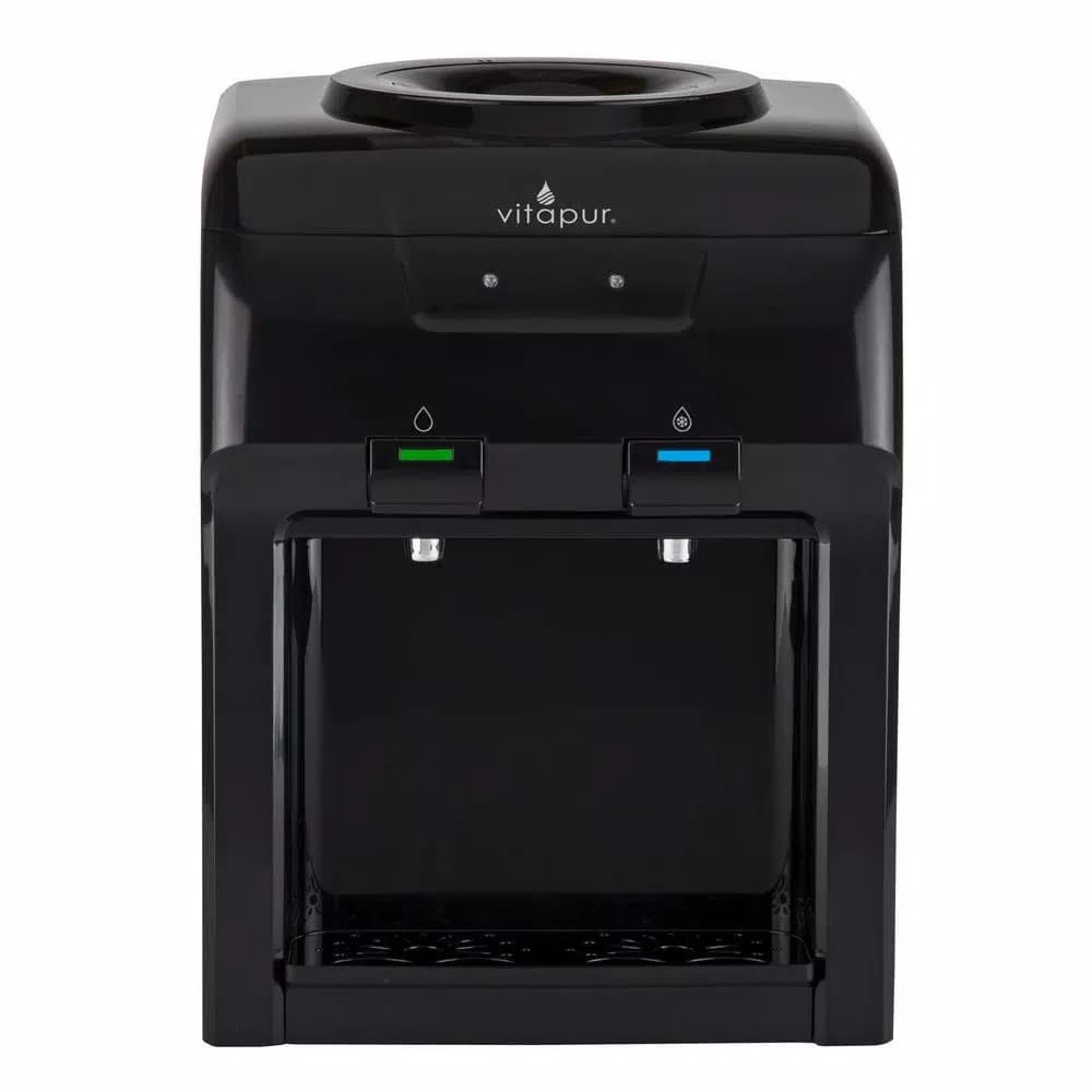 Vitapur Countertop Water Cooler Dispenser, Cold and Room Temperature, 3 or 5 Gallon, Black