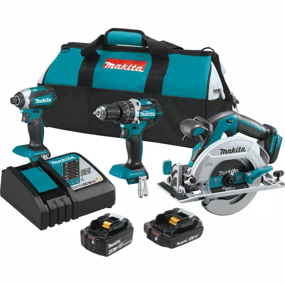 Makita 18V LXT Lithium-Ion Brushless 3-Tool Combo Kit (XT333X1)