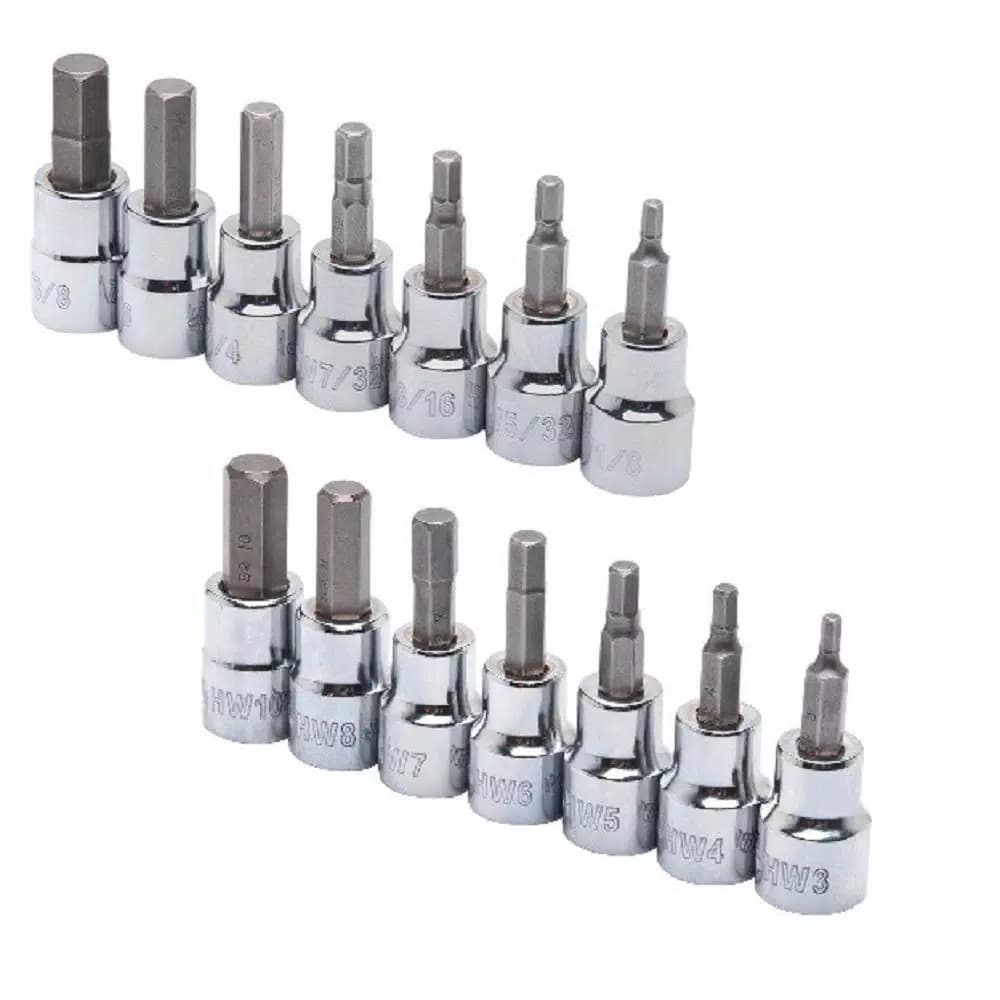 Husky 14-Piece 3/8 in. Drive Hex Bit Socket Set, SAE and Metric