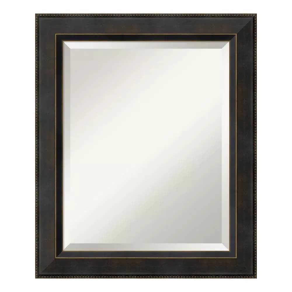 Amanti Art Signore 20.5 in. W x 24.5 in. H Rectangular Bronze Framed Bathroom Vanity Mirror