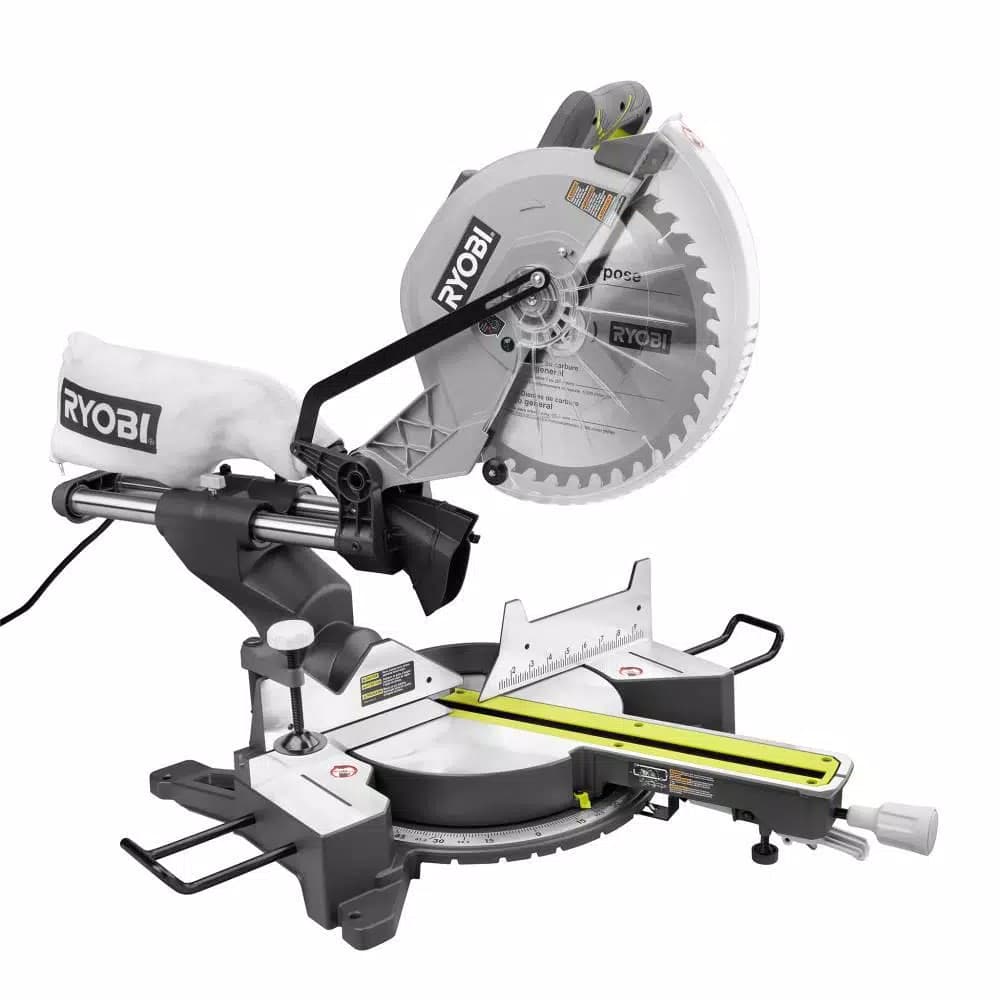 RYOBI 12 in. Sliding Compound Miter Saw with LED and 15 Amp Motor