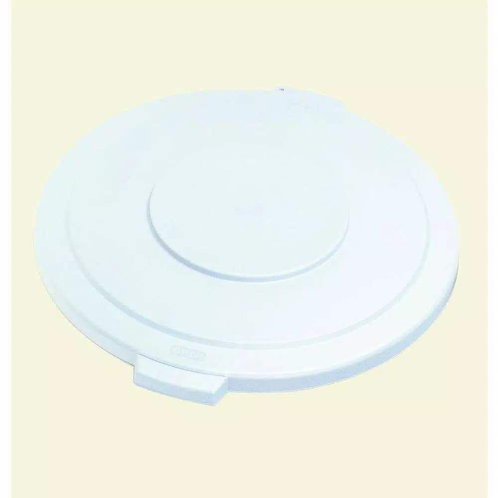 Carlisle Bronco 32 Gal. White Round Trash Can Lid, Heavy Duty (4-Pack)