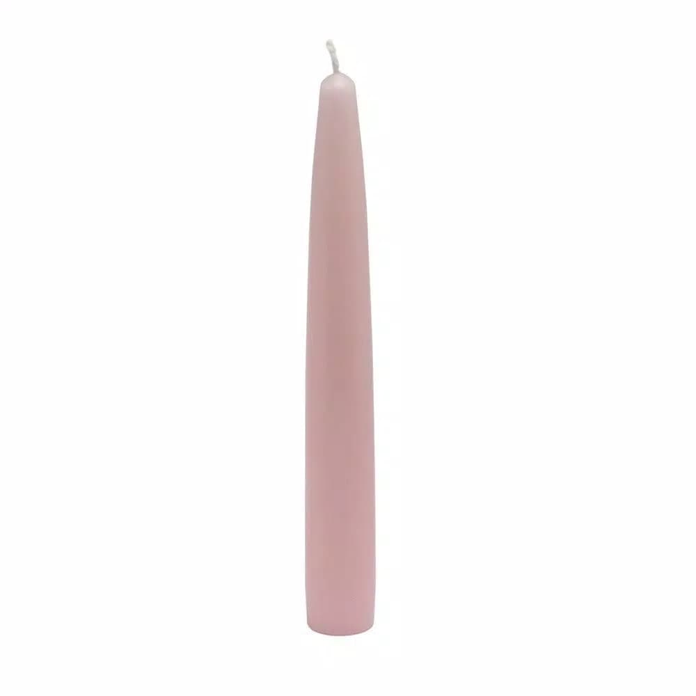 Zest Candle 6 in. Light Rose Taper Candles, Unscented Paraffin, 12-Set