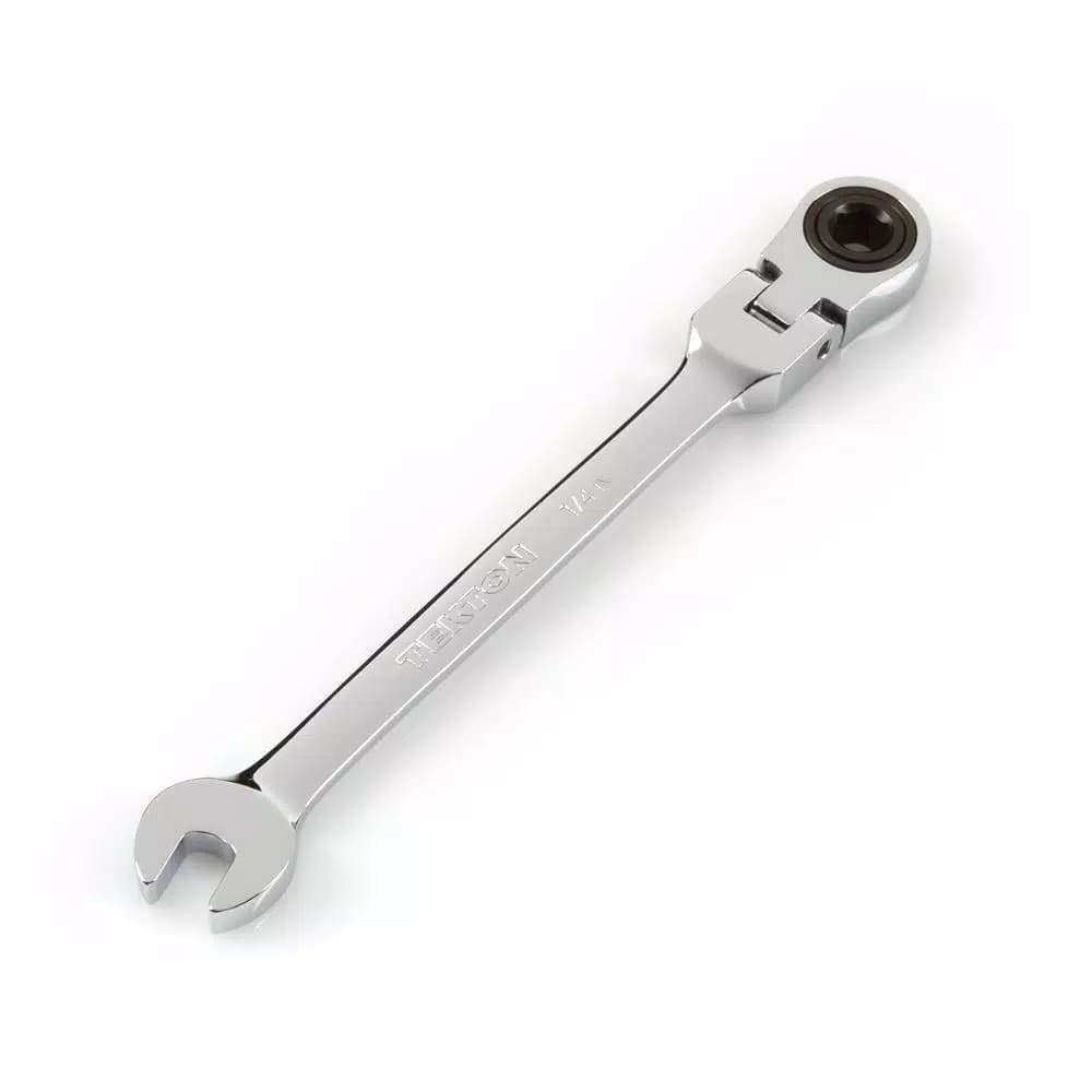 TEKTON 1/4 in. Flex-Head Ratcheting Combination Wrench, 72-Tooth, 6-Point