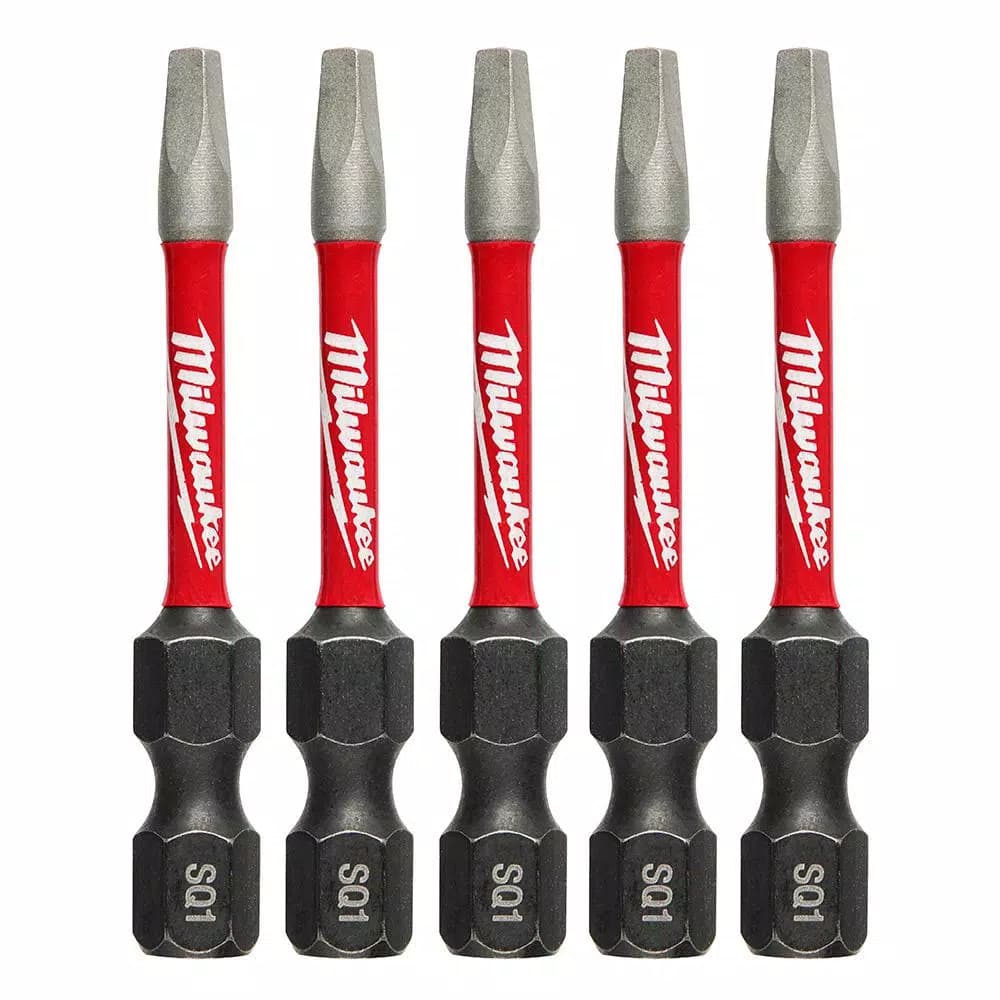 Milwaukee SHOCKWAVE 2 in. #1 Square Impact Duty Steel Power Bits, 5-Pack