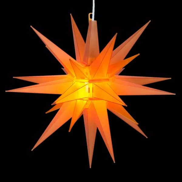 Kringle Traditions 14 in. Illuminated LED Amber Moravian Star Holiday Decoration
