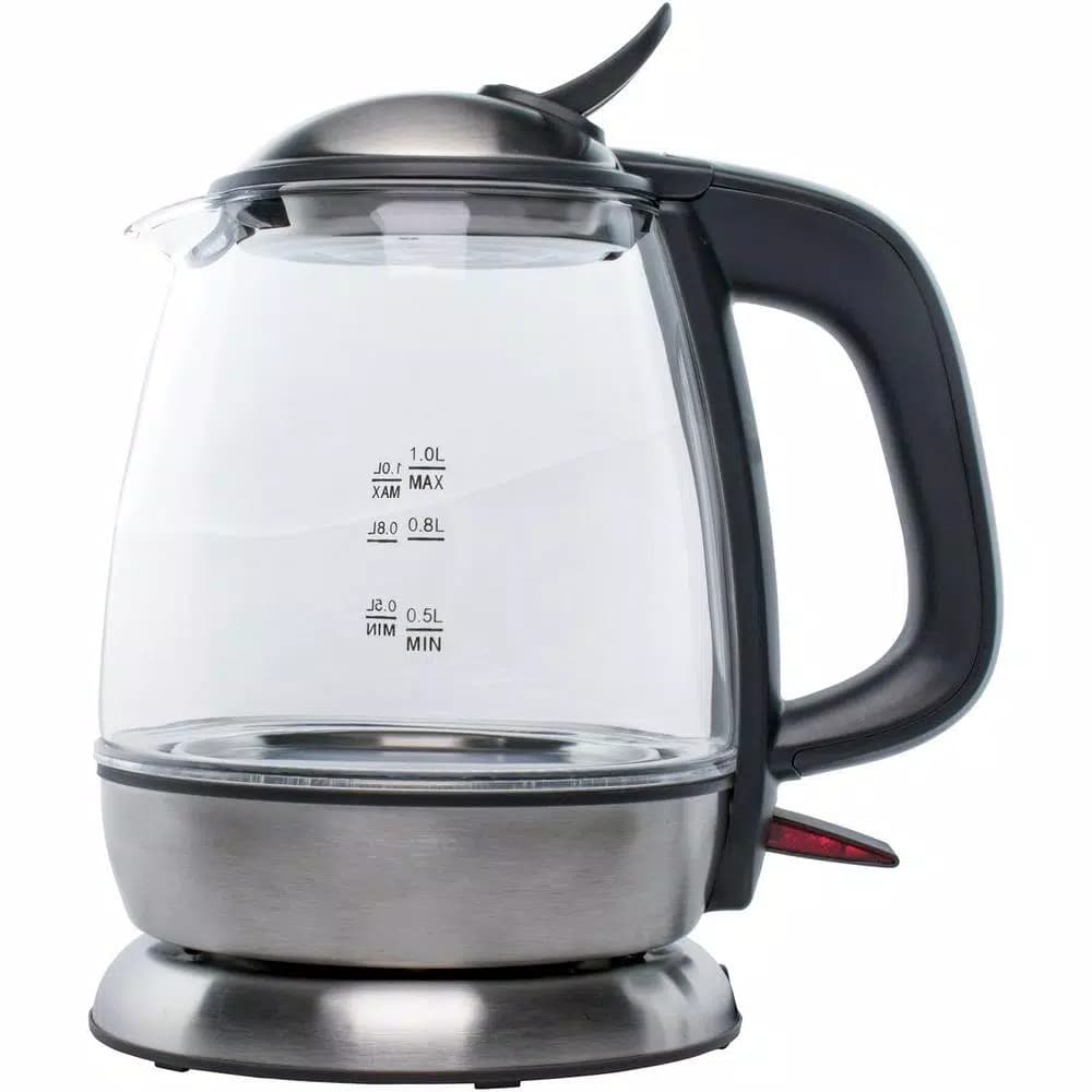 Brentwood Appliances KT-1910BK 1 Liter Cordless Glass Electric Kettle, 4.2-Cup, Black