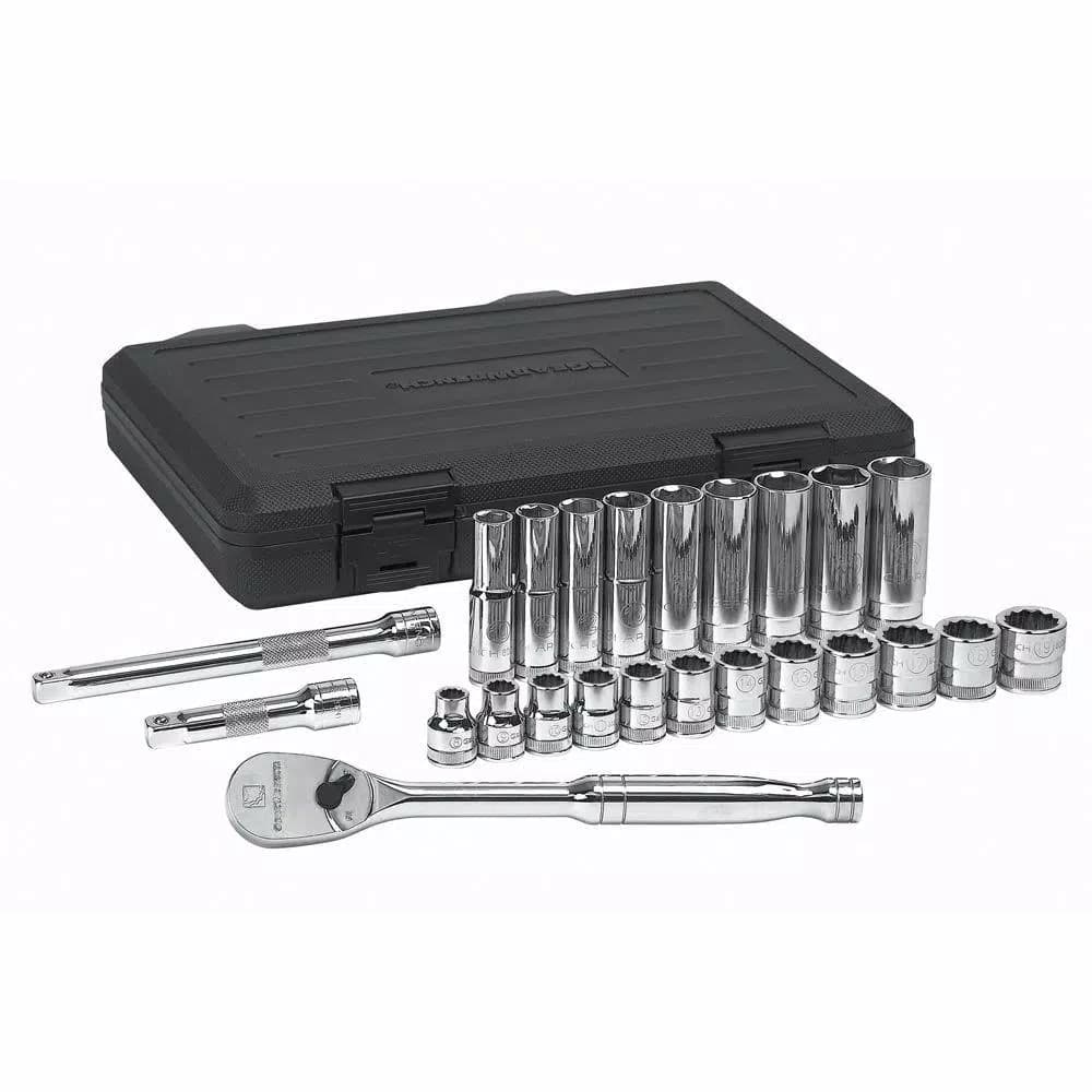 GEARWRENCH 3/8 in. Drive Ratchet and Metric Socket Set, 24-Piece