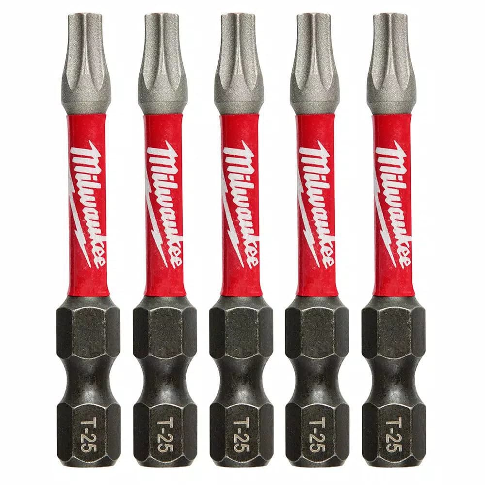 Milwaukee SHOCKWAVE T25 Torx 2 in. Impact Duty Steel Power Bits (5-Pack)