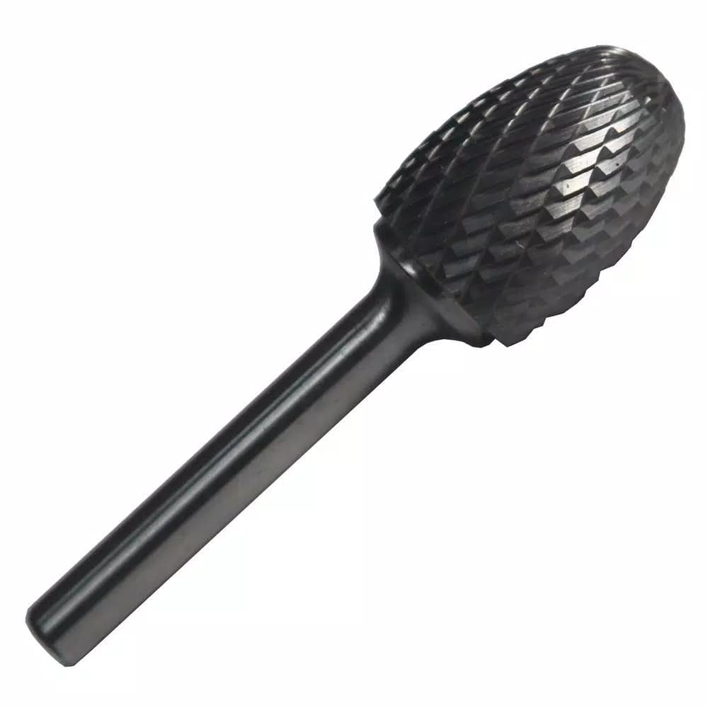 Drill America 1/4 in. x 3/8 in. Oval Solid Carbide Burr Rotary File Bit, 1/4 in. Shank