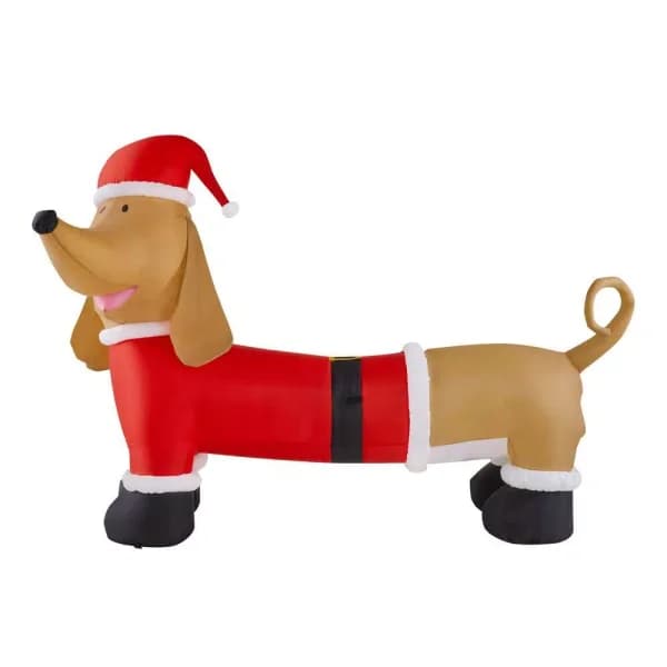Airblown 4 ft. Inflatable Dachshund with Santa Outfit Airblown Holiday Decoration