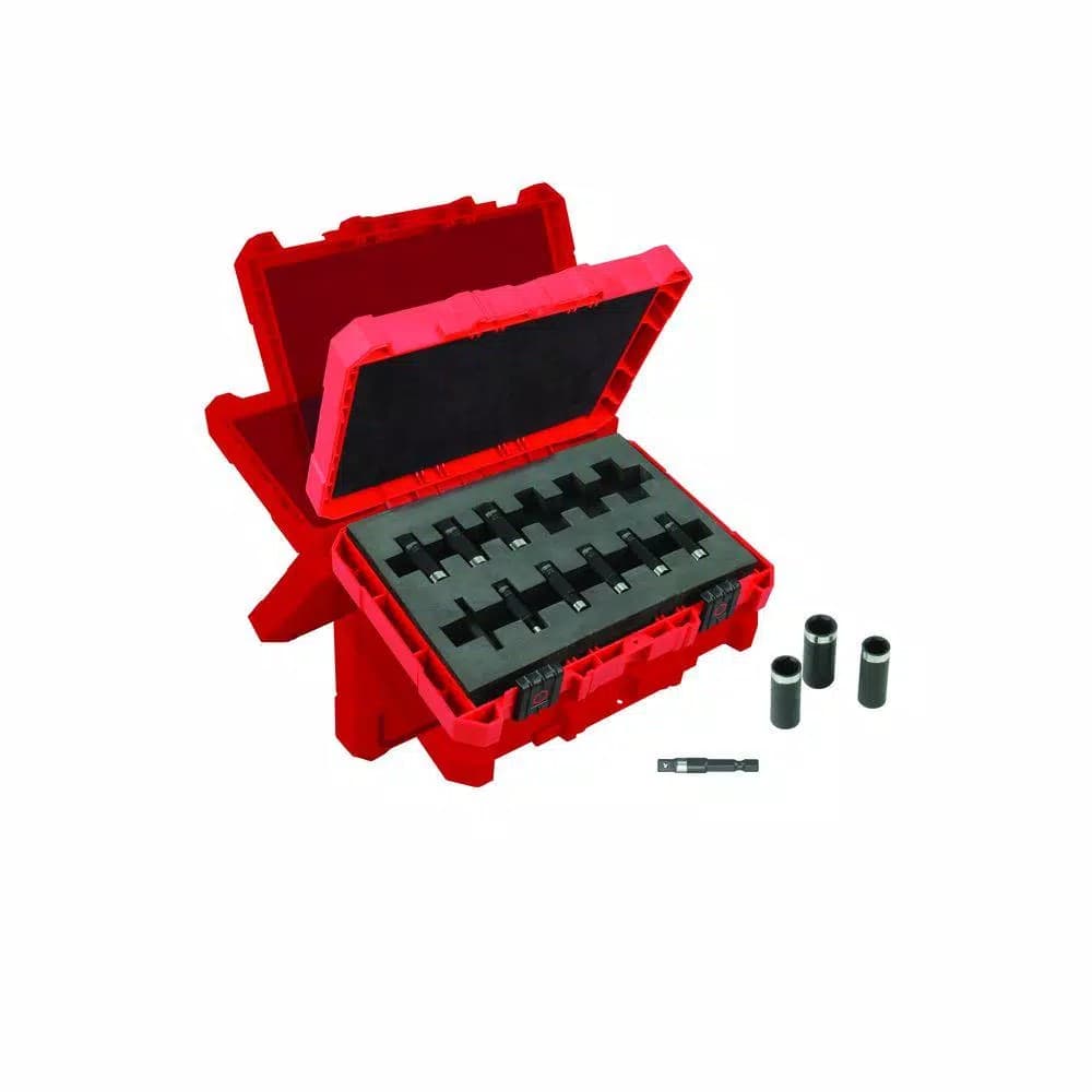Milwaukee SHOCKWAVE 1/4 in. Drive Metric Impact Duty Deep Well Socket Set, 12-Piece