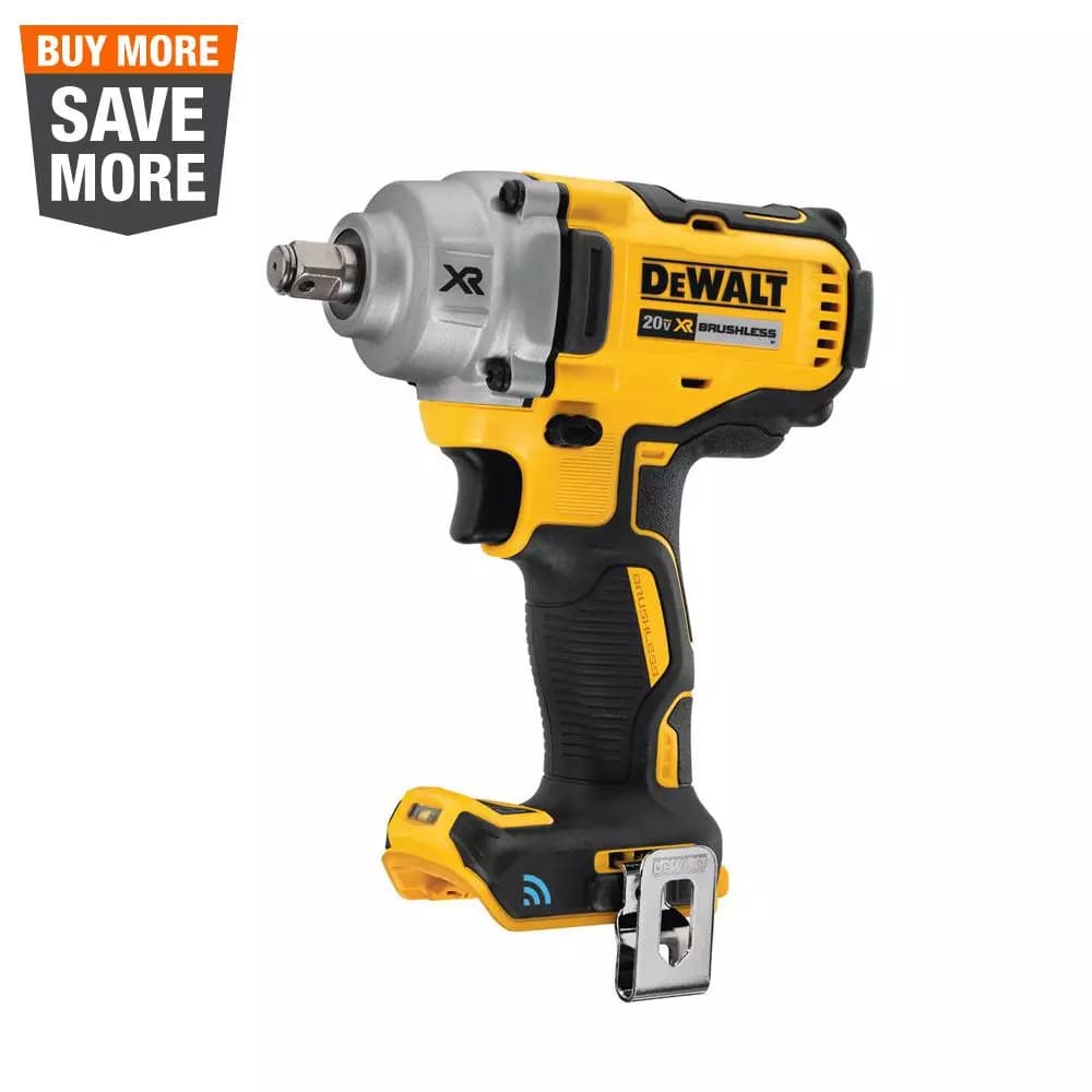 DEWALT 20V MAX XR 1/2 in. Brushless Mid-Range Impact Wrench with Tool Connect, Hog Ring Anvil (Tool-Only)