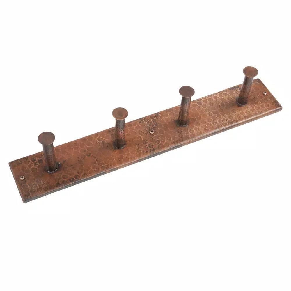 Premier Copper Products Hand Hammered Copper Quadruple Robe Hook, Oil Rubbed Bronze