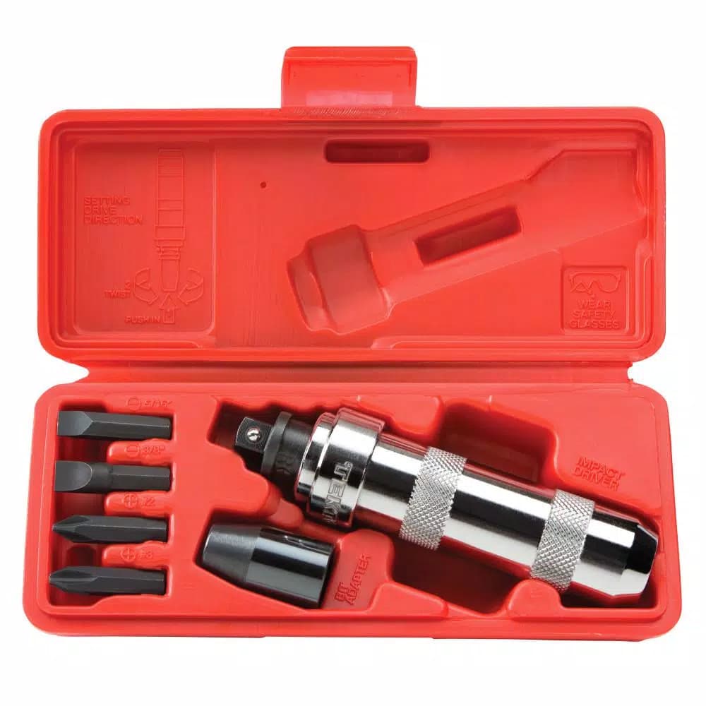 TEKTON 3/8 in. Drive Reversible Manual Impact Driver Set, 7-Piece
