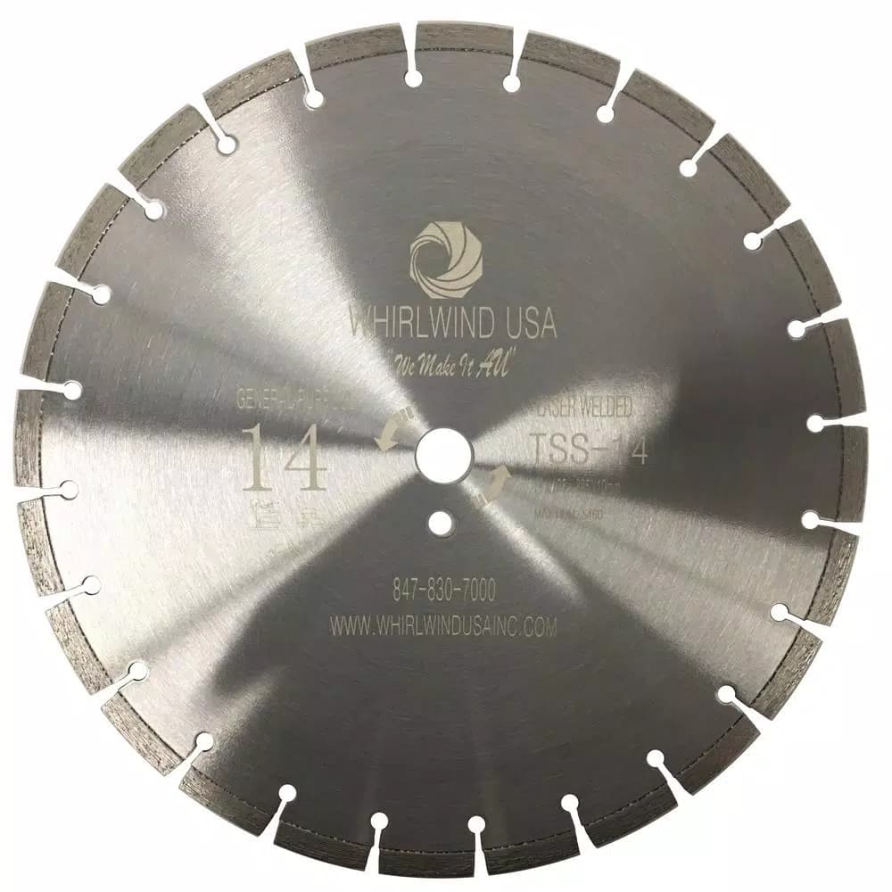 Whirlwind USA 14 in. Segmented Laser Welded Diamond Blade for Concrete, Stone, and Masonry