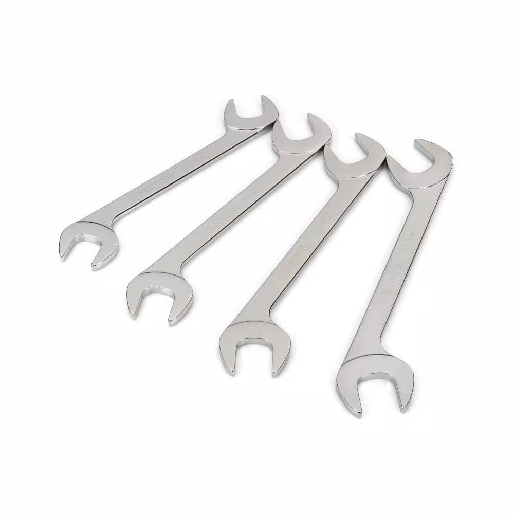 TEKTON 4-Piece Angle Head Open End Wrench Set, 1-1/16 in. to 1-1/4 in.