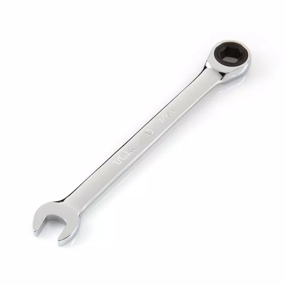 TEKTON 7/16 in. Ratcheting Combination Wrench, 6-Point Box End, 72-Tooth Gear