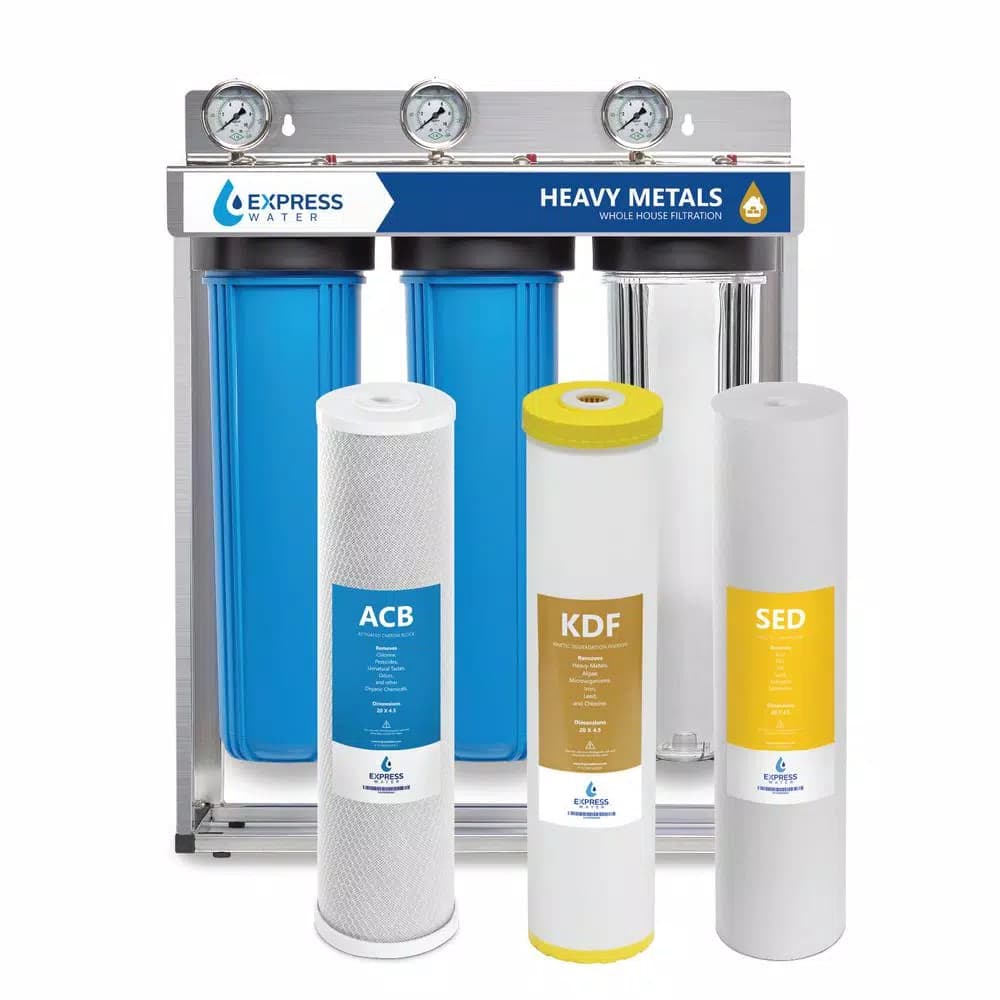 Express Water 3-Stage Whole House Water Filtration System - Heavy Metal & Contaminant Removal