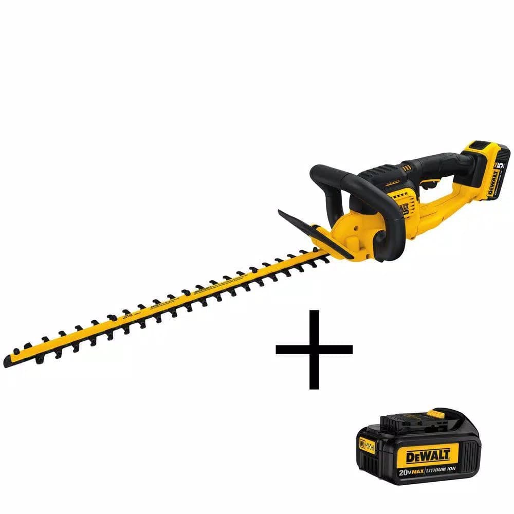 DEWALT 20V MAX Cordless Hedge Trimmer, 22 in. Blade, Includes (1) 5.0 Ah Battery, (1) 3.0 Ah Battery & Charger