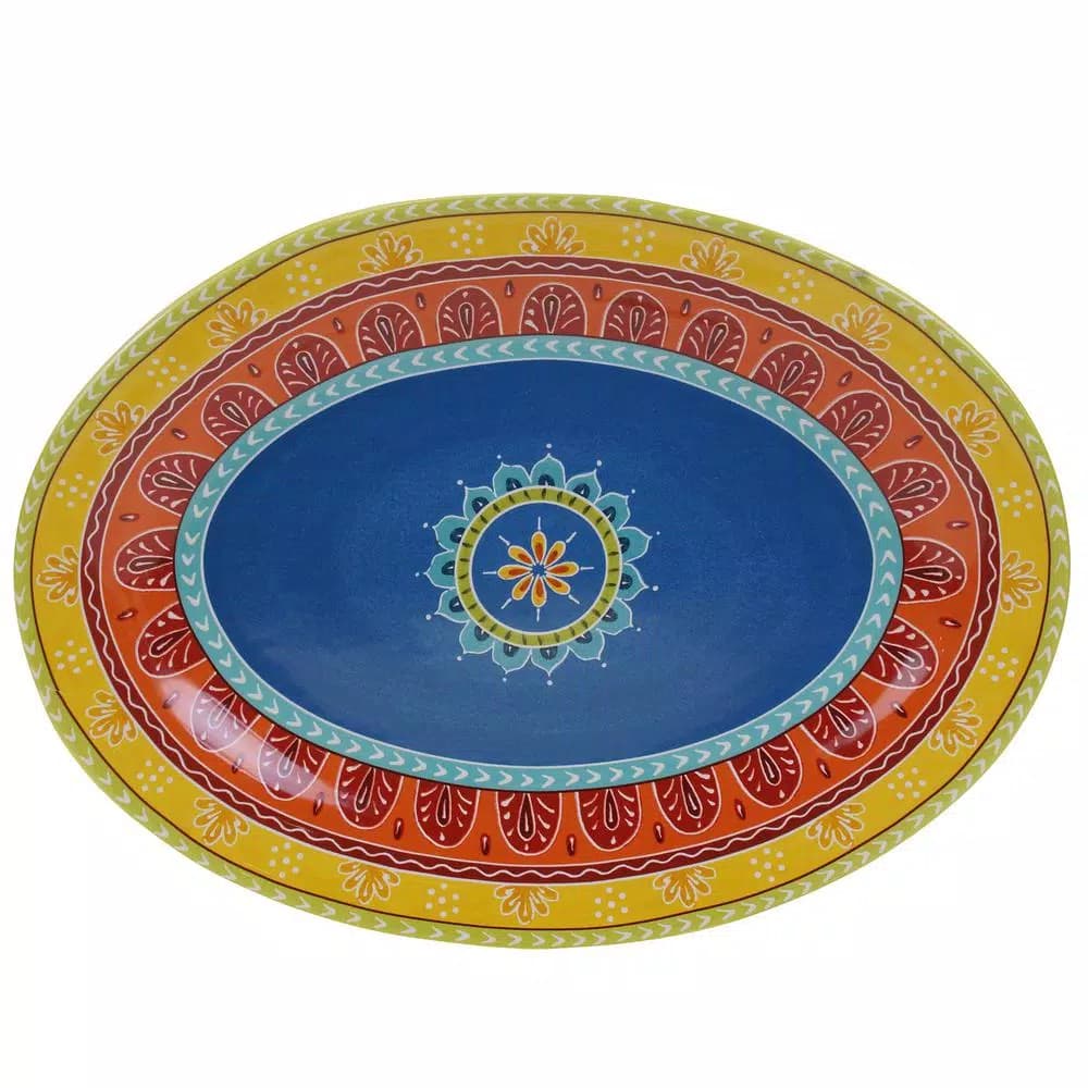 Certified International Valencia Collection Oval Platter, Hand Painted Earthenware