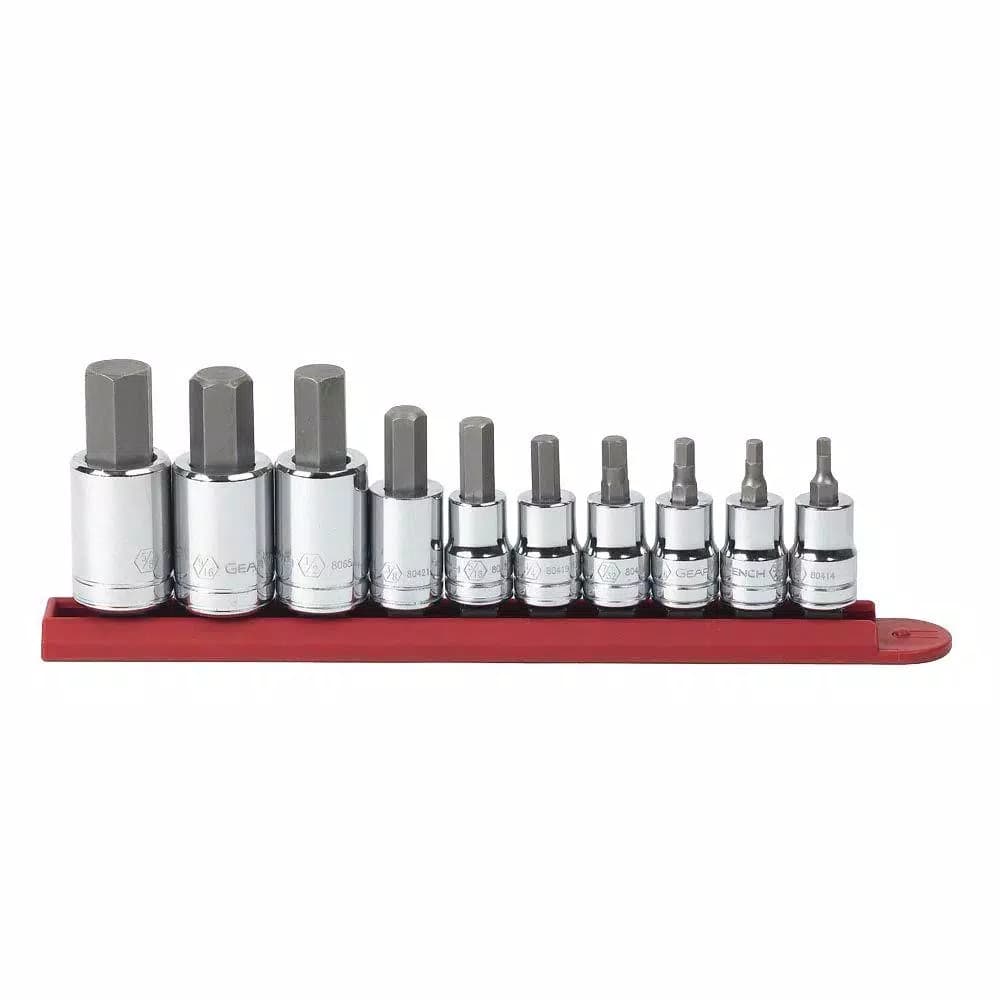 GearWrench 10-Piece SAE Hex Bit Socket Set, 3/8 in. and 1/2 in. Drive