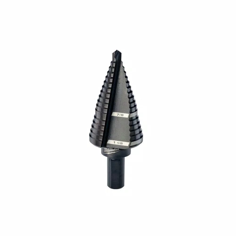 Milwaukee #9 Step Drill Bit, 7/8 in. and 1-1/8 in., Black Oxide