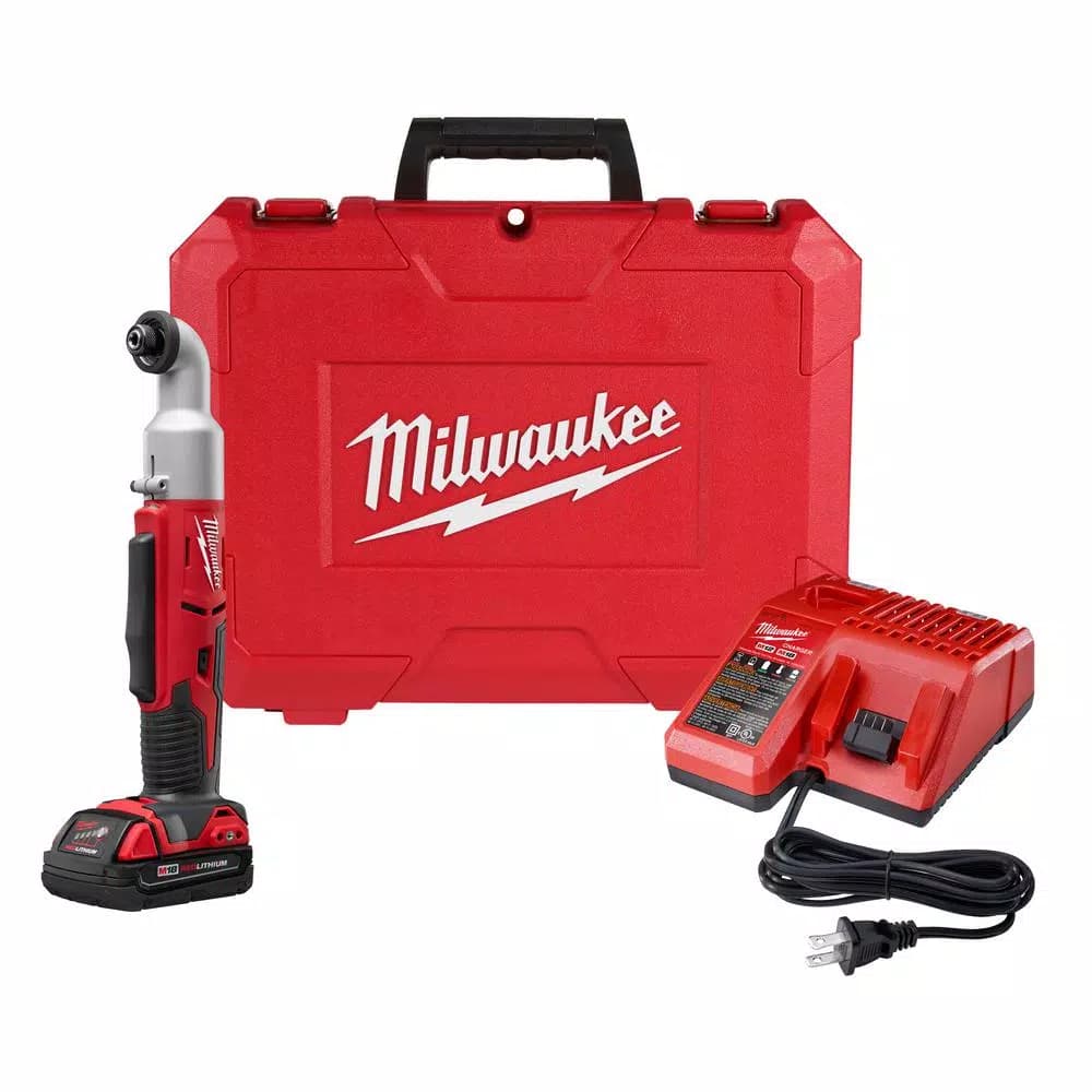 Milwaukee M18 18V Lithium-Ion Cordless 1/4 in. 2-Speed Right Angle Impact Driver Kit with 1.5Ah Battery & Charger