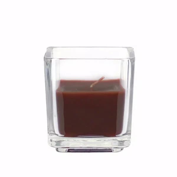 Zest Candle 2 in. Brown Square Glass Votive Candles, 12-Pack