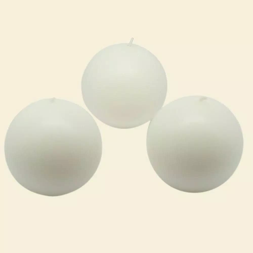 Zest Candle Biedermann and Sons 3 in. White Ball Candles, 6-Pack
