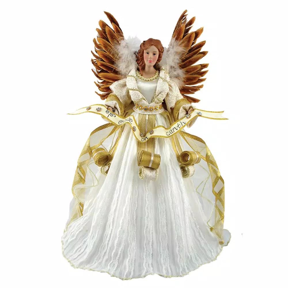 Santa's Workshop 16 in. Peace On Earth Angel Tree Topper - Hand-Crafted Collectible Figurine