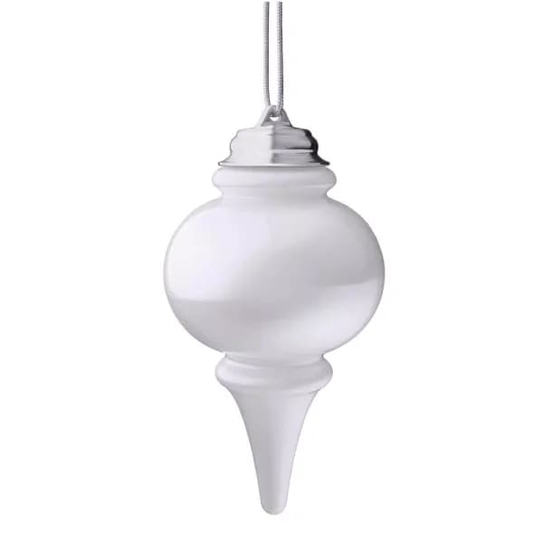 Xodus Innovations 9 in. White LED Outdoor Hanging Finial Ornament with Light Sensor and Timer