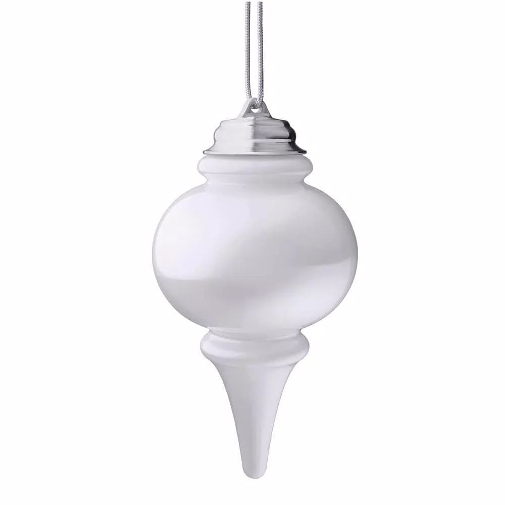 Xodus Innovations 9 in. White LED Outdoor Hanging Finial Ornament with Light Sensor and Timer