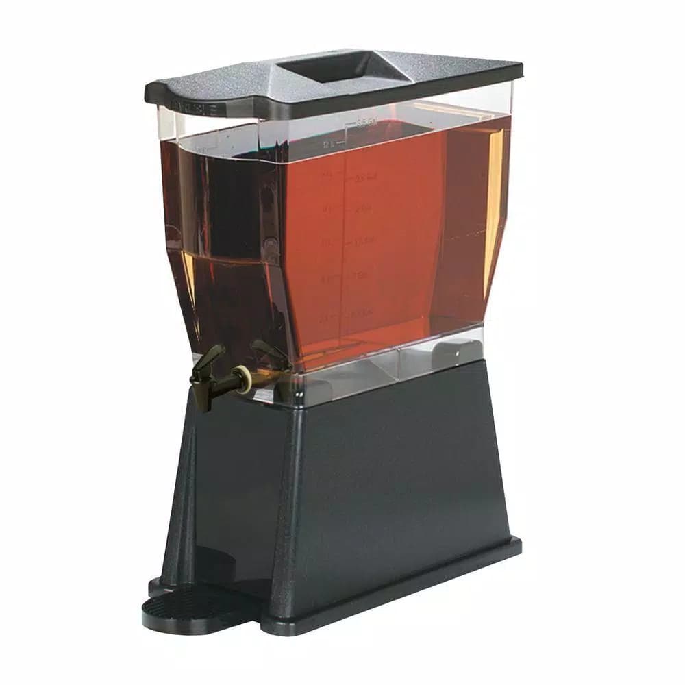 Carlisle 3 Gallon Polycarbonate Beverage Dispenser with Single Reservoir and Black Trim