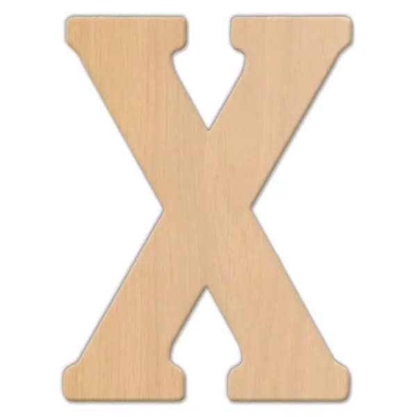 Jeff McWilliams Designs 23 in. Oversized Unfinished Wood Letter X - Industrial Style Wall Decor