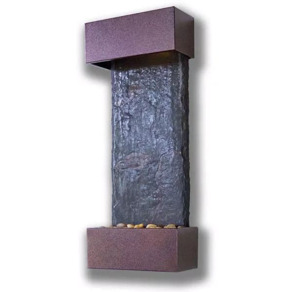 Water Wonders Small Nojoqui Falls Wall Fountain - Genuine Indian Rajah Slate with LED Lighting
