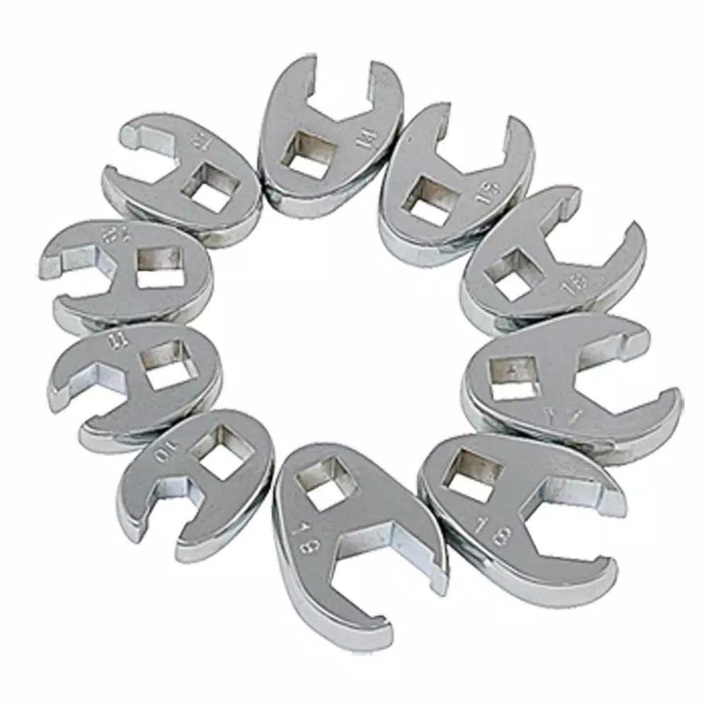 SUNEX TOOLS Sunex 9710M 3/8 in. Drive Metric Crowfoot Flare Nut Wrench Set, 10-Piece
