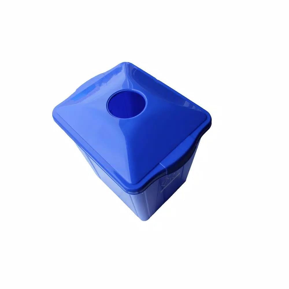 Enviro World 15 Gal. Recycling Bin with Bottle and Can Top, Blue