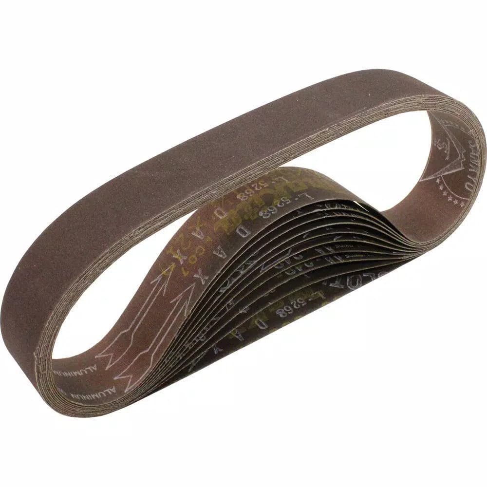 Makita 80-Grit Abrasive Belts, 1-1/8 in. x 21 in. (10-Pack)