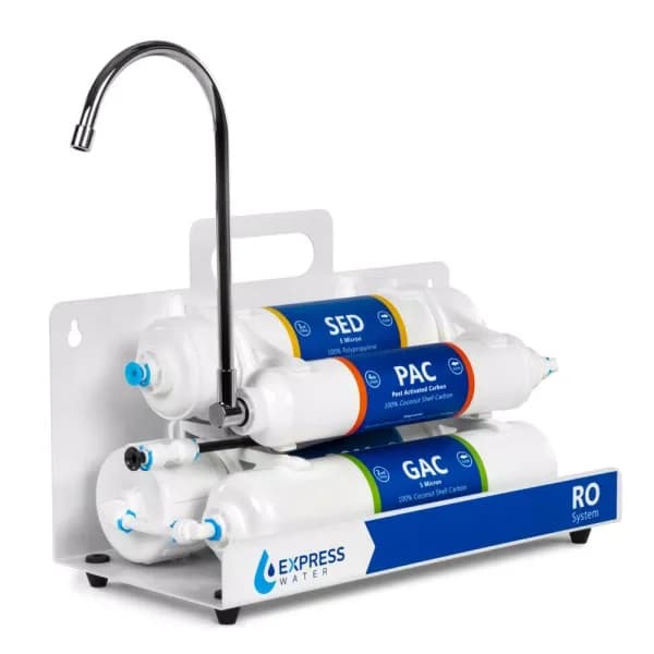 Express Water EZRO5 Countertop Reverse Osmosis Water Filtration System - 4 Stage RO Filter with Faucet
