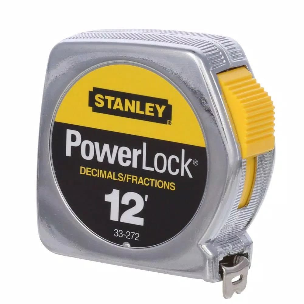 Stanley PowerLock 12 ft. Tape Measure with Decimal Scale and Die-Cast Metal Case