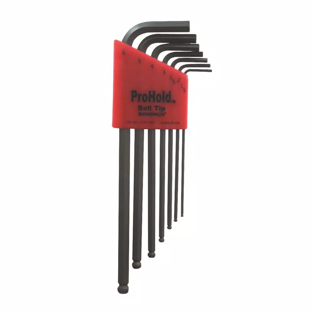 Bondhus Metric ProHold Ball End L-Wrench Set with ProGuard Finish, 7-Piece