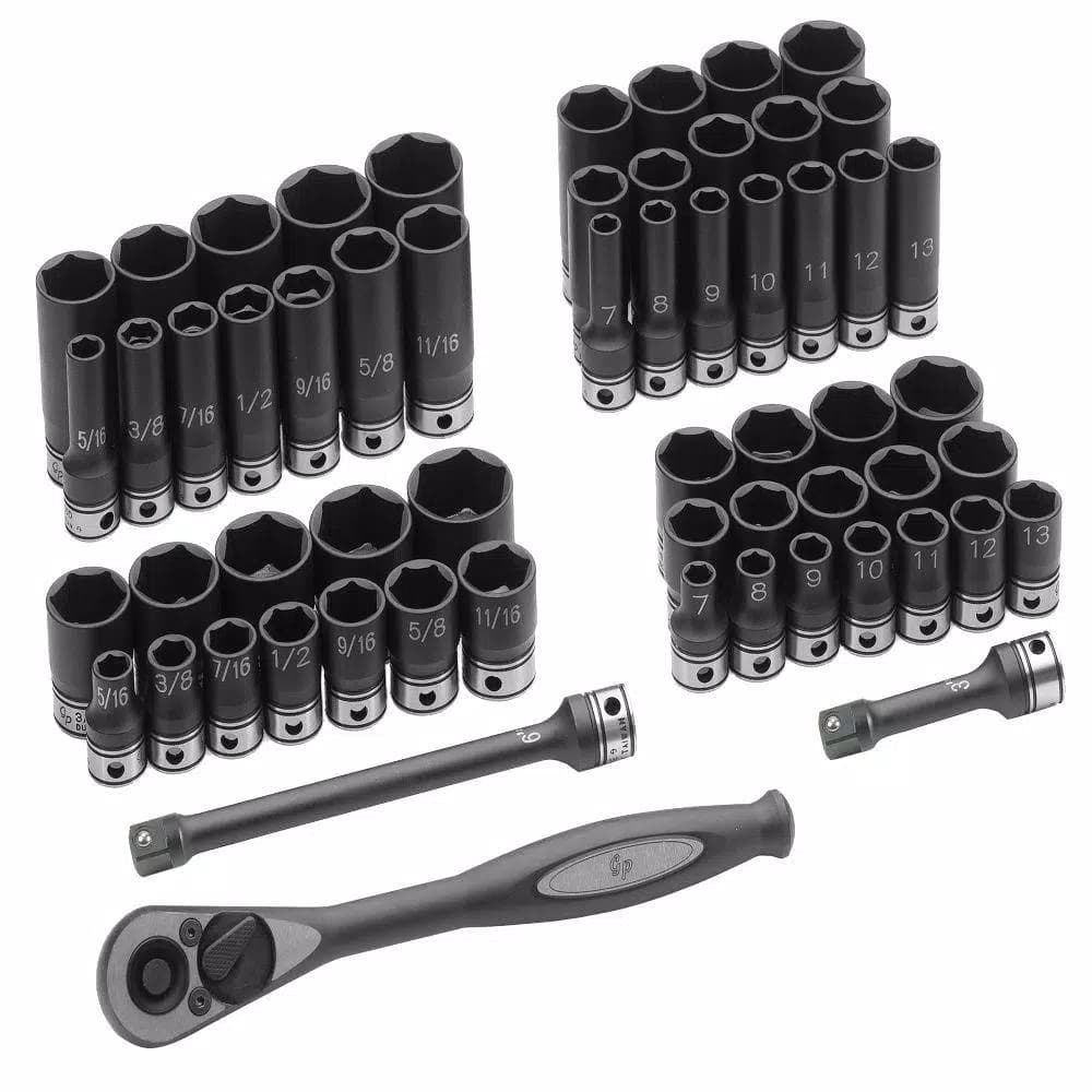 GP Grey Pneumatic 3/8 in. Drive 59-Piece Fractional and Metric Duo-Socket Set