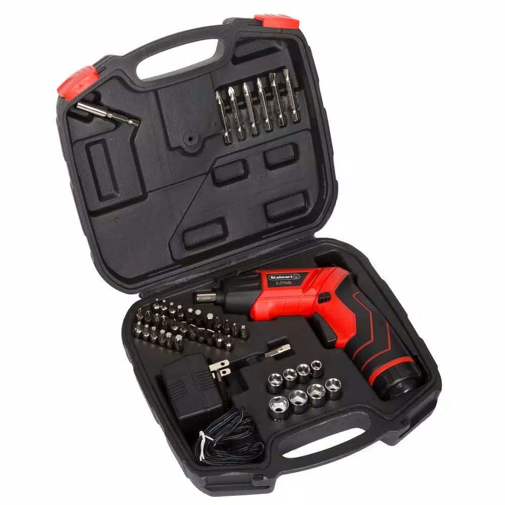 Stalwart 45-Piece 3.6V LED Rechargeable Cordless Pivoting Screwdriver Set