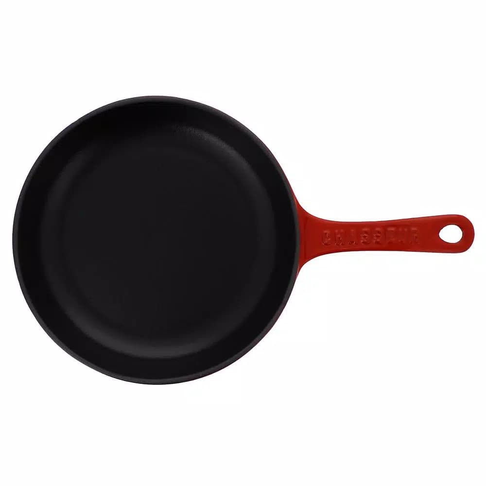 Chasseur 8 in. Red Enameled Cast Iron Frying Pan