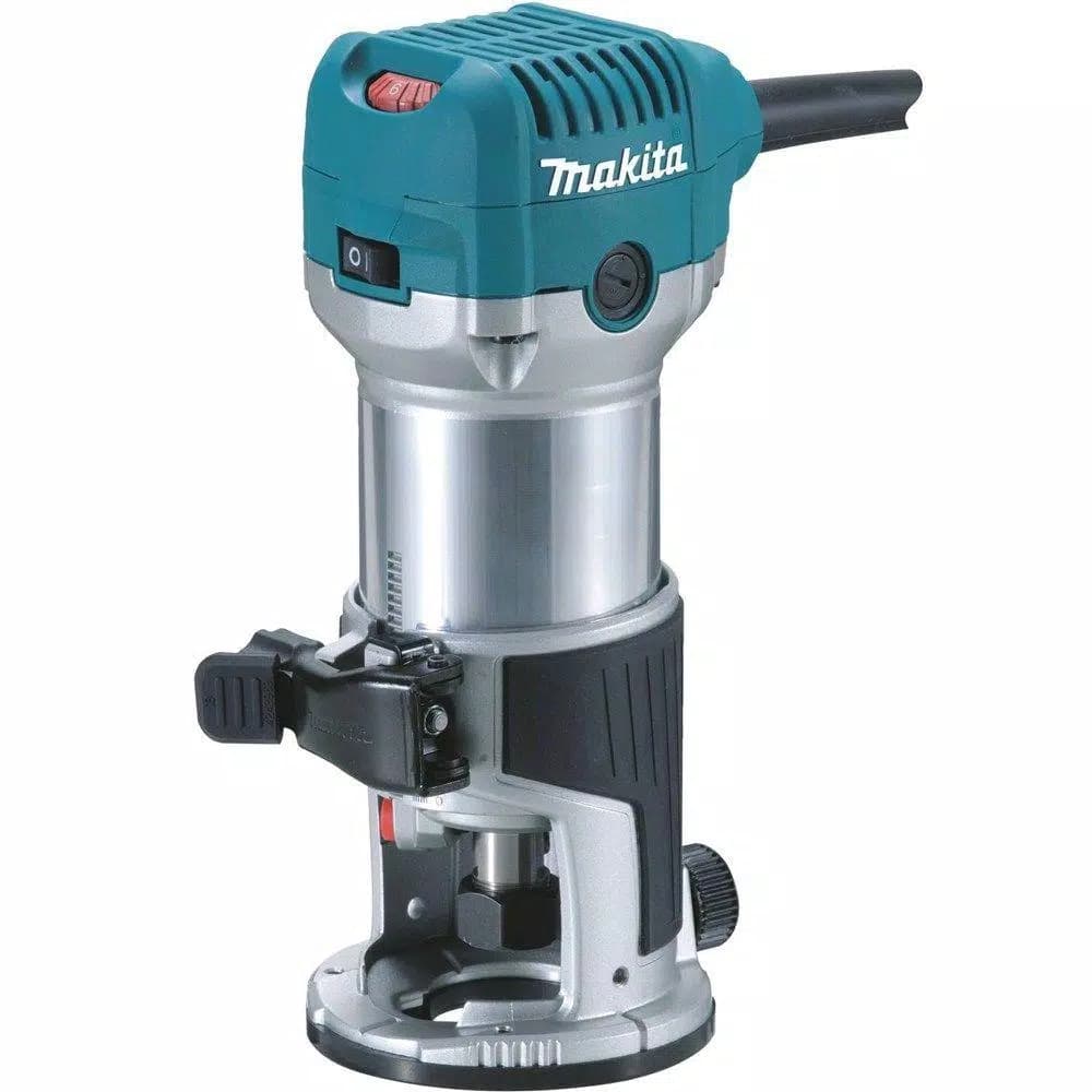 Makita 1-1/4 HP 6.5 Amp Corded Compact Router with Variable Speed and Quick-Release Fixed Base