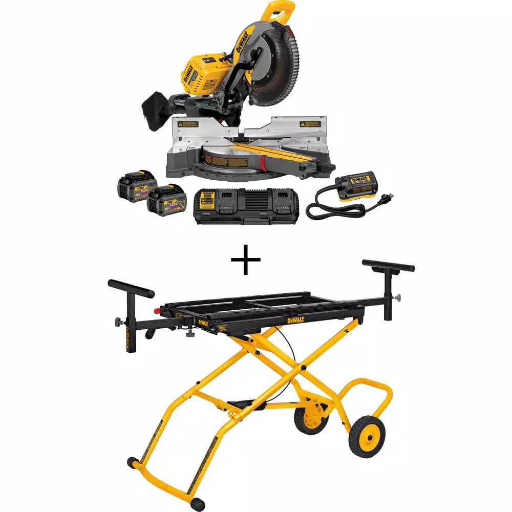 DEWALT 12 in. FLEXVOLT Brushless Sliding Compound Miter Saw Kit with Rolling Stand