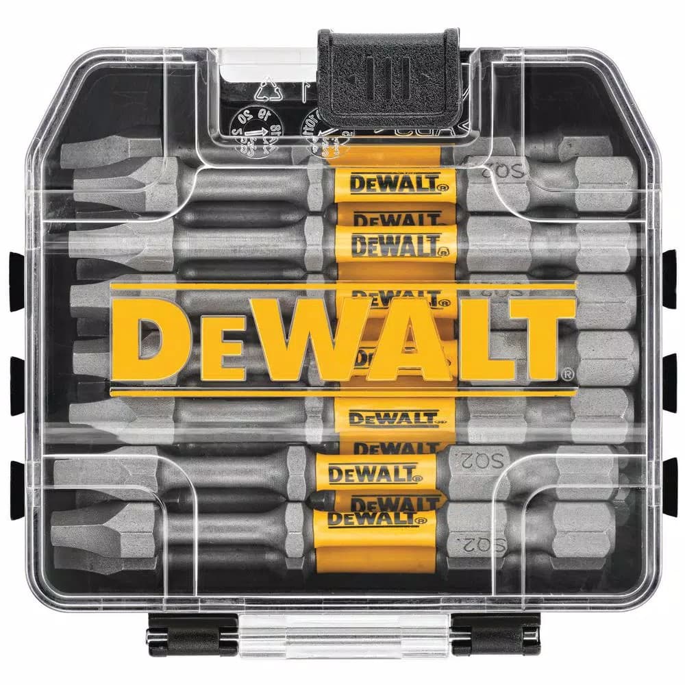 DEWALT MAX IMPACT 2.5 in. #2 Square Bits, 15-Piece Set with Storage Case