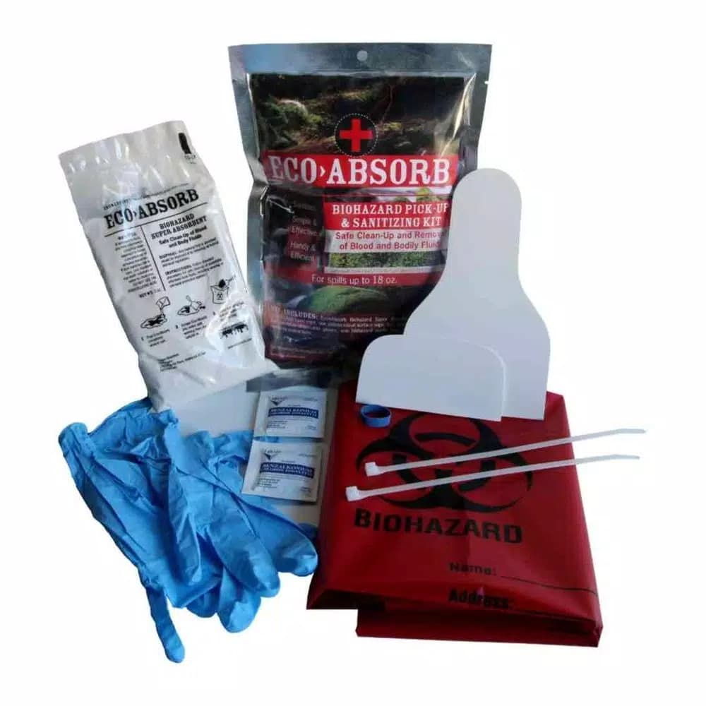 Eco-Absorb Bio Hazard Spill Kit (7-Pack) - Professional Biohazard Cleanup Kit